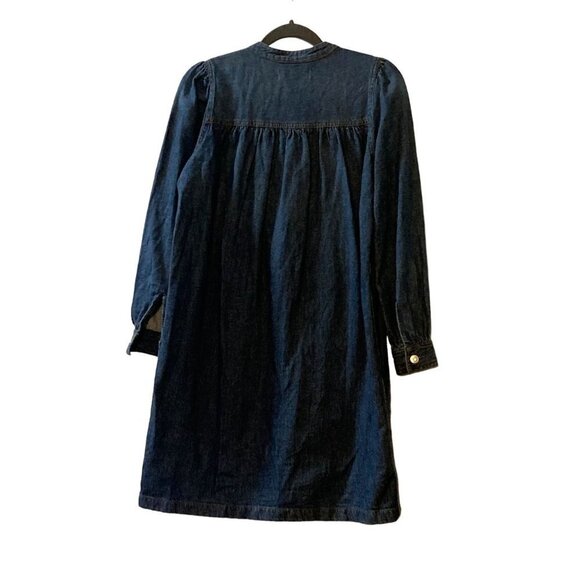 NWT Madewell Women's Blue Denim Patch-Pocket Popover Shirt Dress XS - Picture 2 of 8
